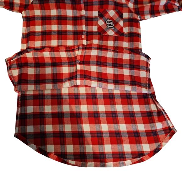 Concepts Sport Stl Cardinals Red & White Plaid Shirt Medium NWT - Picture 6 of 10